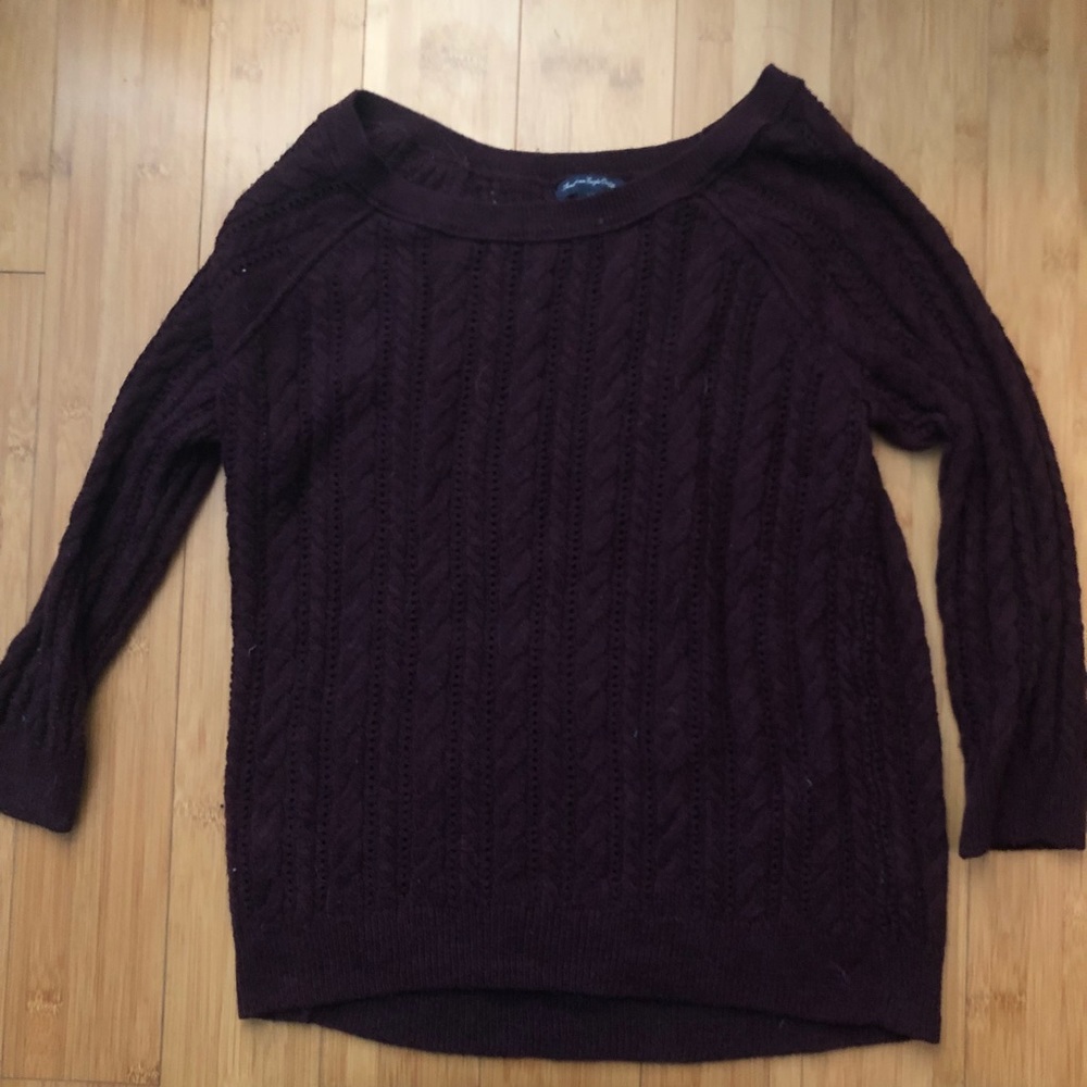 American eagle plum pullover sweater